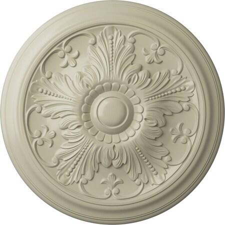 Ekena Millwork Vienna Ceiling Medallion (Fits Canopies up to 3 1/4"), Hand-Painted Clear Yellow, 16 7/8"OD x 5/8"P CM17VICYF